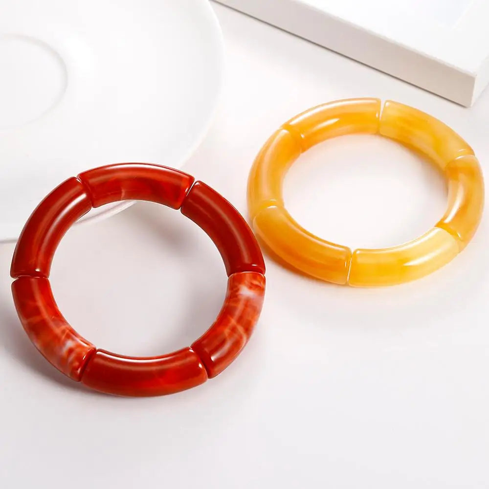 HIMBA COLOUR STACK SET – Vibrant Acrylic Beaded Charm Bracelets - Glow by Hellen African and Boho Jewelry African Home Decor Cultural Accessories