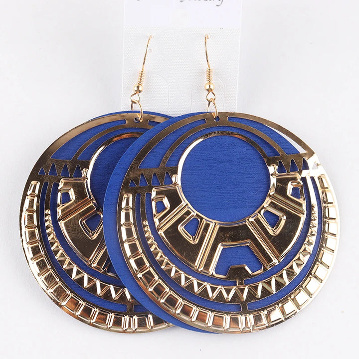 HIMBA CIRCLE WOODEN EARRINGS – Free Shipping African Round Dangles - Glow by Hellen African and Boho Jewelry African Home Decor Cultural Accessories