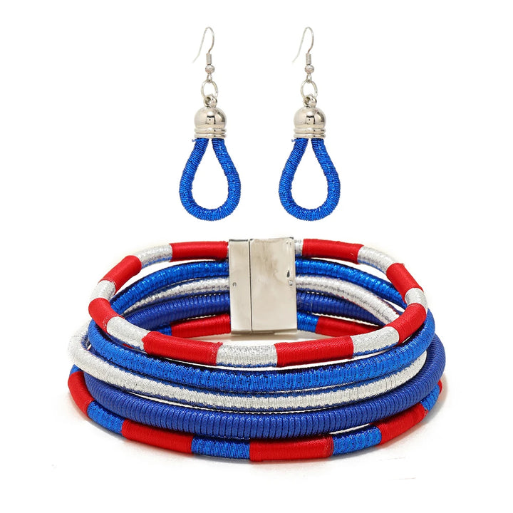 Africa Tribal Multilayer Necklace & Earrings Set — Bold Statement Jewelry - Glow by Hellen African and Boho Jewelry African Home Decor Cultural Accessories