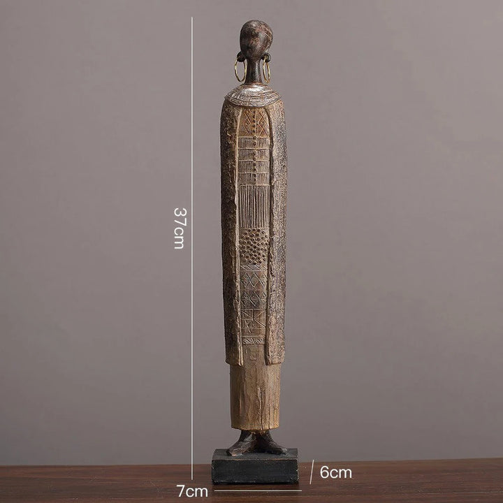 Handcrafted African Tribal Woman Statue - Resin Art Sculpture with Traditional Beads, Cultural Home Decor, Collectible Figurine Glow by Hellen