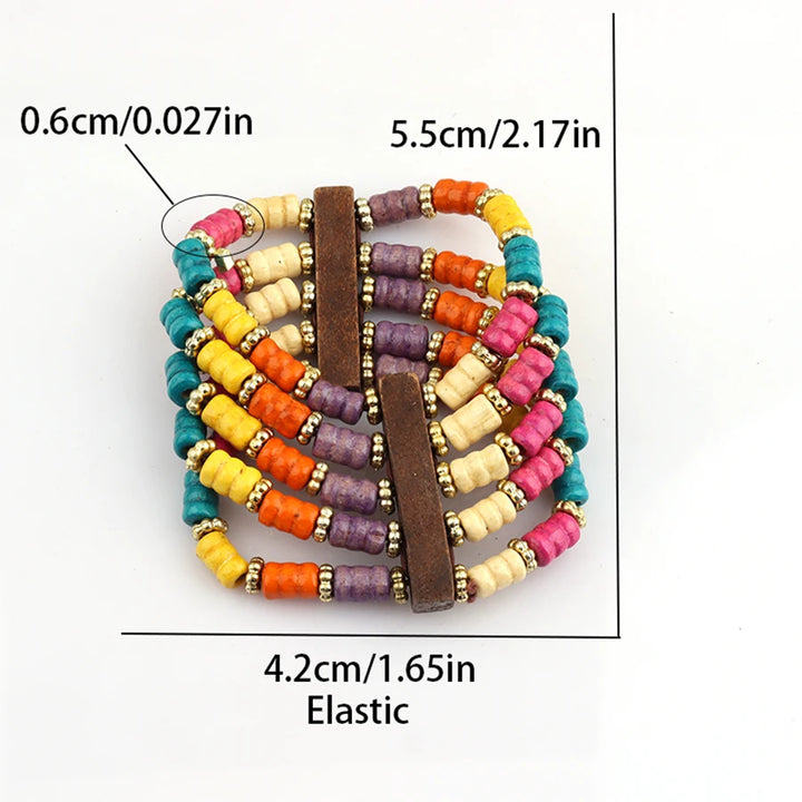 African Wooden Beaded Bracelets - Glow by Hellen African and Boho Jewelry African Home Decor Cultural Accessories
