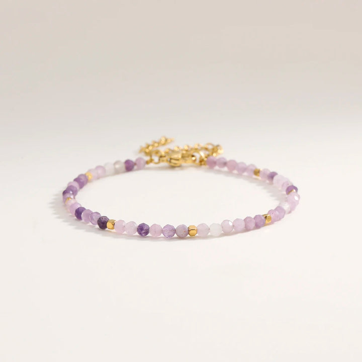 3mm Faceted African Turquoise Bracelet — 18K Gold-Plated Accent - Glow by Hellen African and Boho Jewelry African Home Decor Cultural Accessories