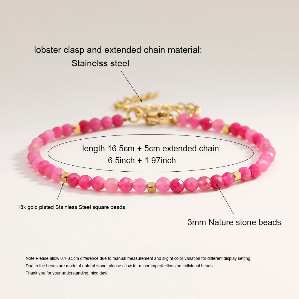 3mm Faceted African Turquoise Bracelet — 18K Gold-Plated Accent - Glow by Hellen African and Boho Jewelry African Home Decor Cultural Accessories