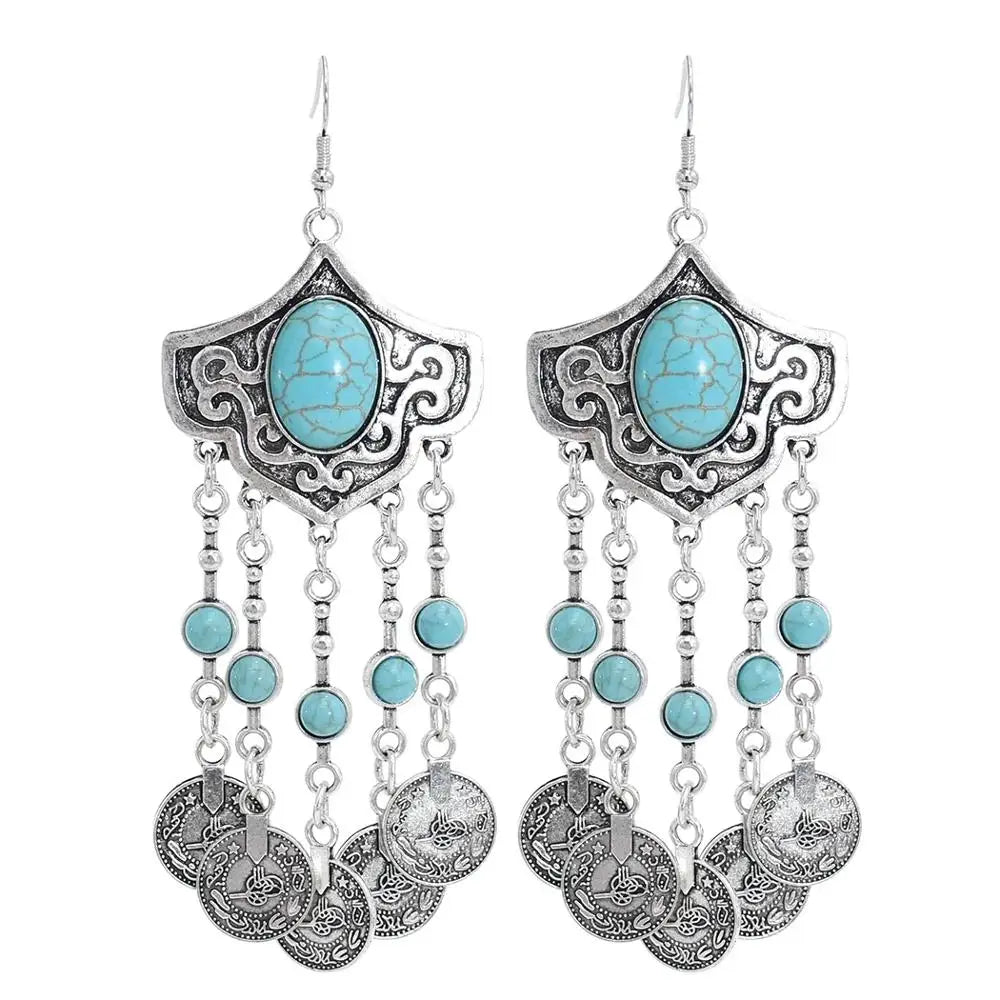 MAASAI DANGLER STATEMENT EARRINGS – Vintage African Tribal Tassel Drop Jewelry - Glow by Hellen African and Boho Jewelry African Home Decor Cultural Accessories