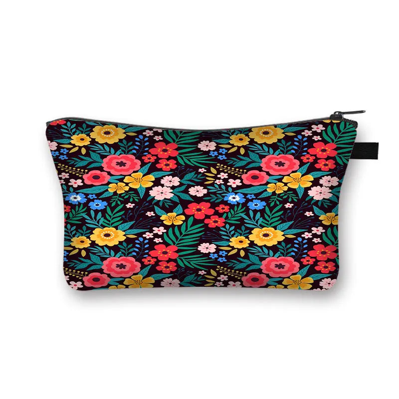 YORUBA BLOOM COSMETIC BAG – Bohemian African Print Travel Pouch - Glow by Hellen African and Boho Jewelry African Home Decor Cultural Accessories