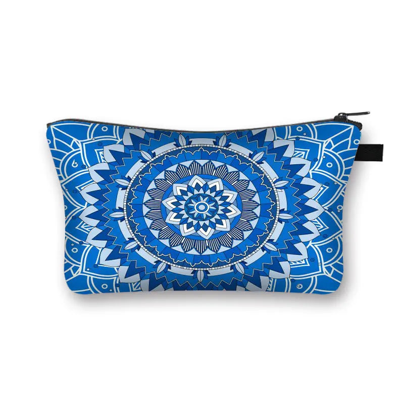 YORUBA BLOOM COSMETIC BAG – Bohemian African Print Travel Pouch - Glow by Hellen African and Boho Jewelry African Home Decor Cultural Accessories