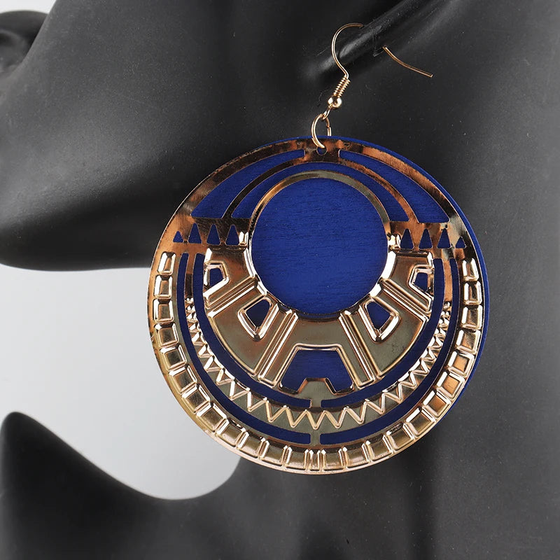 HIMBA CIRCLE WOODEN EARRINGS – Free Shipping African Round Dangles - Glow by Hellen African and Boho Jewelry African Home Decor Cultural Accessories