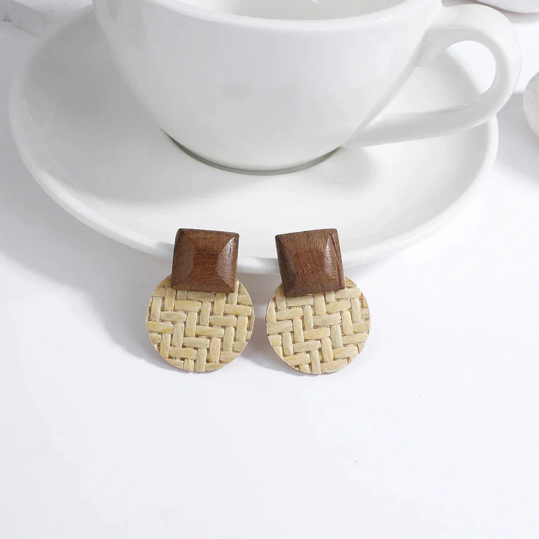 Boho Handmade Wooden & Rattan Drop Earrings - Glow by Hellen African and Boho Jewelry African Home Decor Cultural Accessories