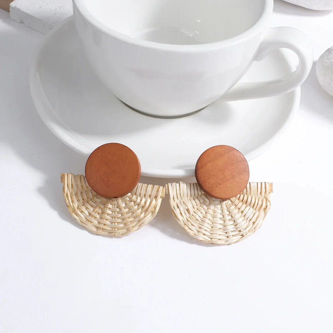 Boho Handmade Wooden & Rattan Drop Earrings - Glow by Hellen African and Boho Jewelry African Home Decor Cultural Accessories
