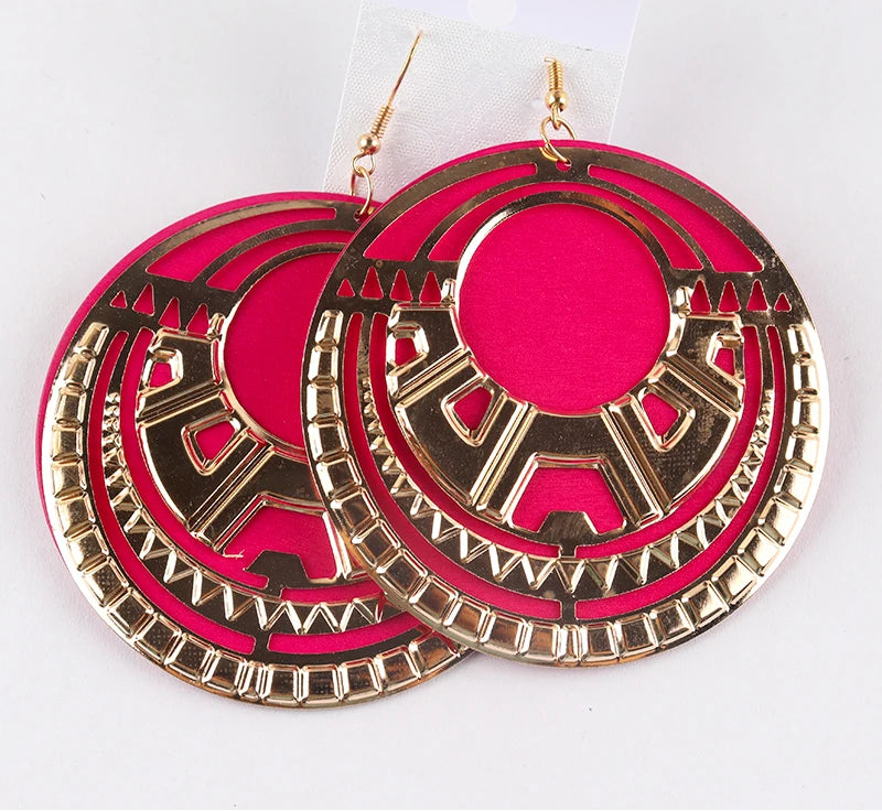 HIMBA CIRCLE WOODEN EARRINGS – Free Shipping African Round Dangles - Glow by Hellen African and Boho Jewelry African Home Decor Cultural Accessories