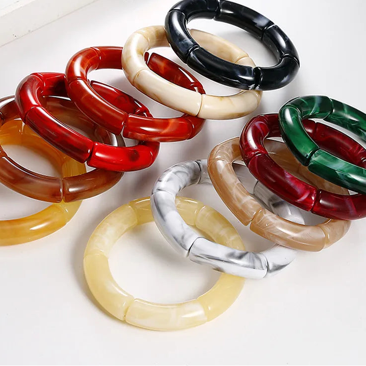 HIMBA COLOUR STACK SET – Vibrant Acrylic Beaded Charm Bracelets - Glow by Hellen African and Boho Jewelry African Home Decor Cultural Accessories