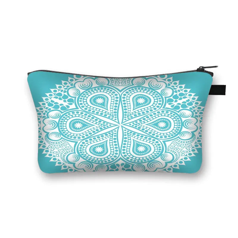 YORUBA BLOOM COSMETIC BAG – Bohemian African Print Travel Pouch - Glow by Hellen African and Boho Jewelry African Home Decor Cultural Accessories