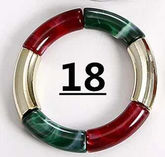 HIMBA COLOUR STACK SET – Vibrant Acrylic Beaded Charm Bracelets - Glow by Hellen African and Boho Jewelry African Home Decor Cultural Accessories