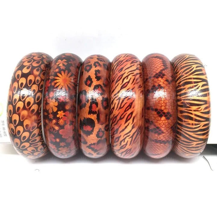 YORUBA ELDER WOOD BANGLE – African Pattern Statement Bracelet - Glow by Hellen African and Boho Jewelry African Home Decor Cultural Accessories