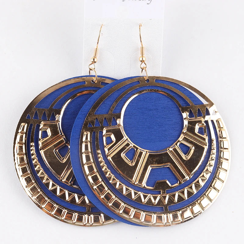 HIMBA CIRCLE WOODEN EARRINGS – Free Shipping African Round Dangles - Glow by Hellen African and Boho Jewelry African Home Decor Cultural Accessories