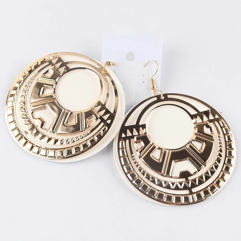 HIMBA CIRCLE WOODEN EARRINGS – Free Shipping African Round Dangles - Glow by Hellen African and Boho Jewelry African Home Decor Cultural Accessories