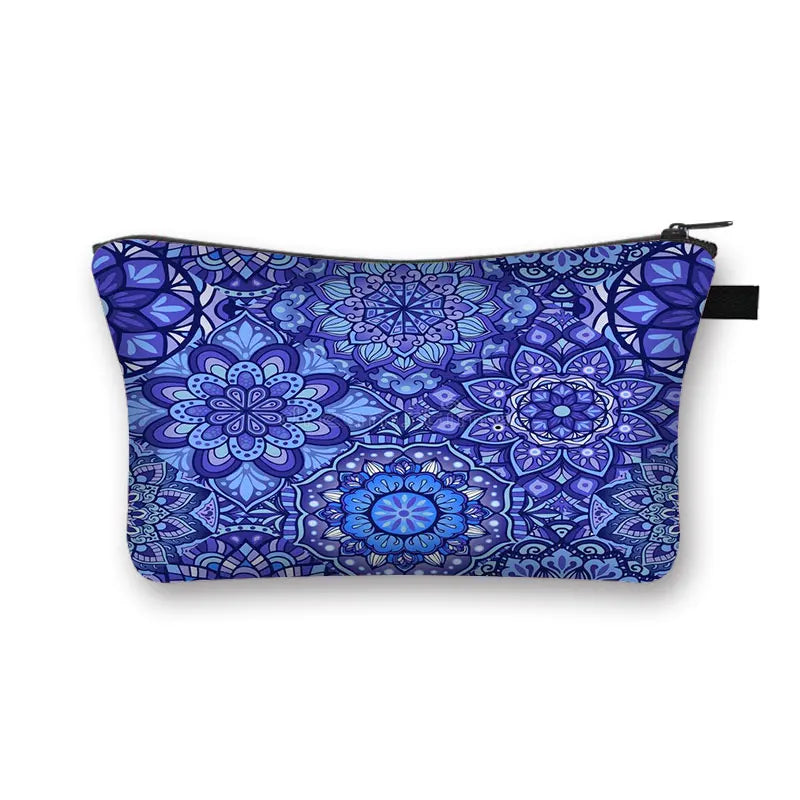 YORUBA BLOOM COSMETIC BAG – Bohemian African Print Travel Pouch - Glow by Hellen African and Boho Jewelry African Home Decor Cultural Accessories