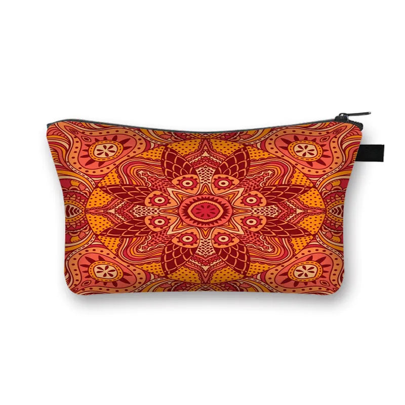 YORUBA BLOOM COSMETIC BAG – Bohemian African Print Travel Pouch - Glow by Hellen African and Boho Jewelry African Home Decor Cultural Accessories