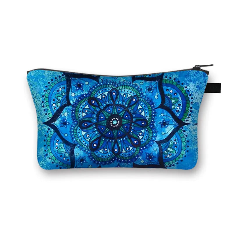 YORUBA BLOOM COSMETIC BAG – Bohemian African Print Travel Pouch - Glow by Hellen African and Boho Jewelry African Home Decor Cultural Accessories
