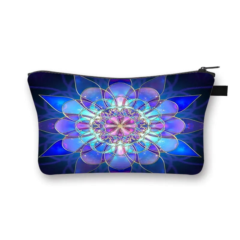 YORUBA BLOOM COSMETIC BAG – Bohemian African Print Travel Pouch - Glow by Hellen African and Boho Jewelry African Home Decor Cultural Accessories