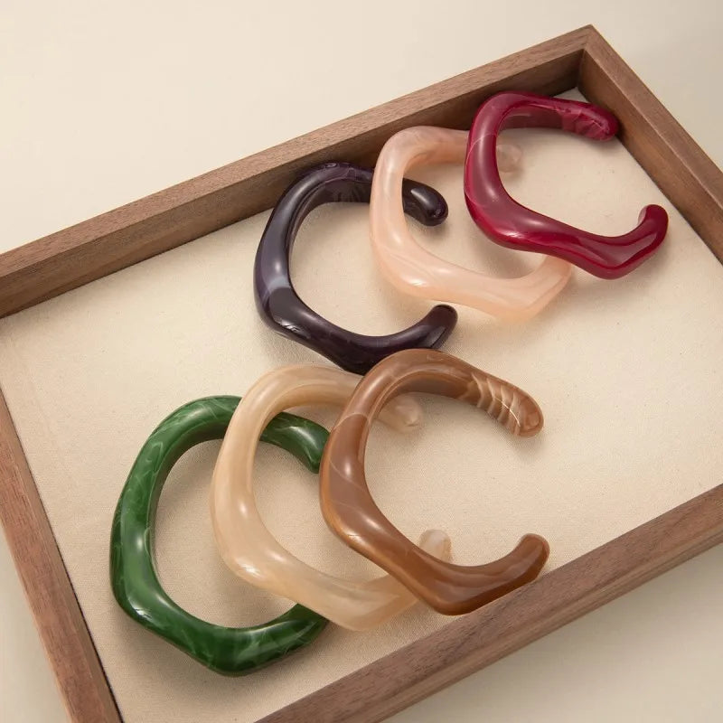 Fashion Unique Irregular Acrylic Cuff Bracelet - Glow by Hellen African and Boho Jewelry African Home Decor Cultural Accessories