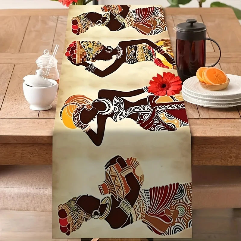African Decorative Table Runner – Farmhouse Autumn & Winter Vibes - Glow by Hellen African and Boho Jewelry African Home Decor Cultural Accessories