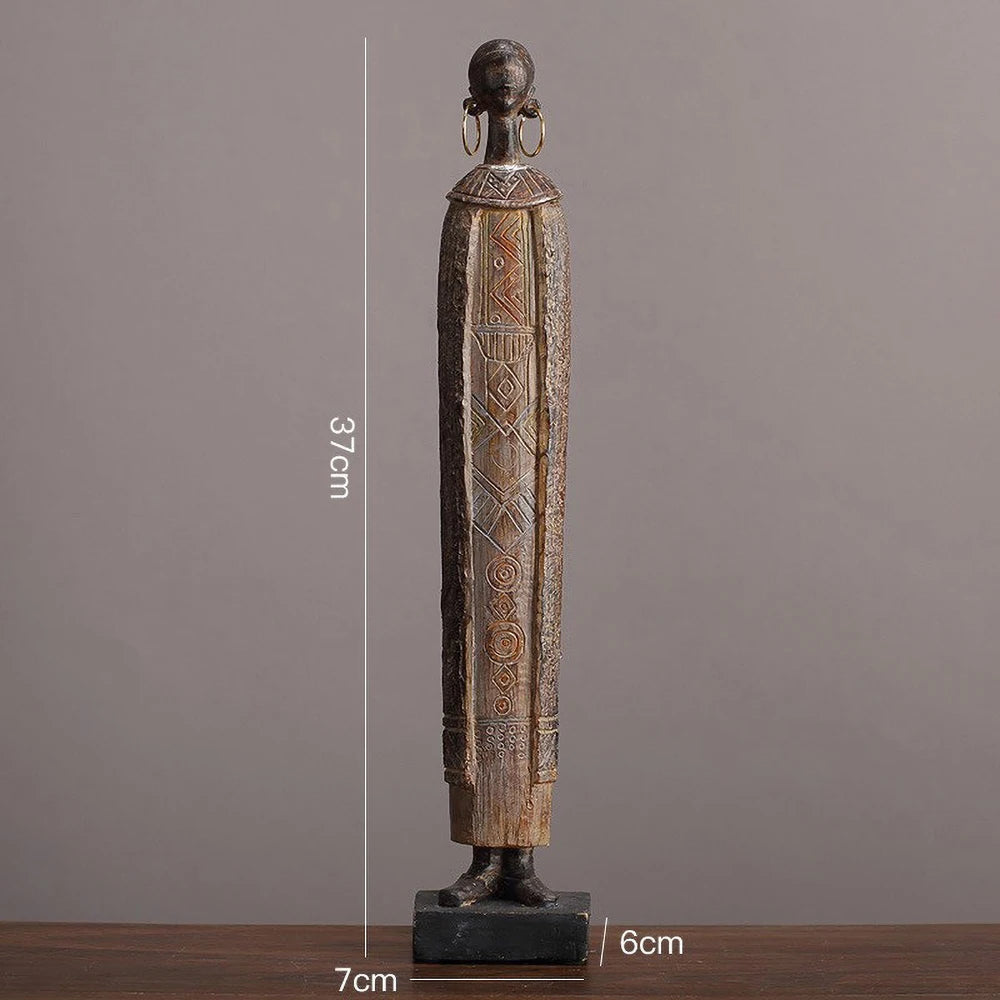 HIMBA HERITAGE FIGURINE – Handcrafted African Tribal Woman Statue with Traditional Beads - Glow by Hellen African and Boho Jewelry African Home Decor Cultural Accessories