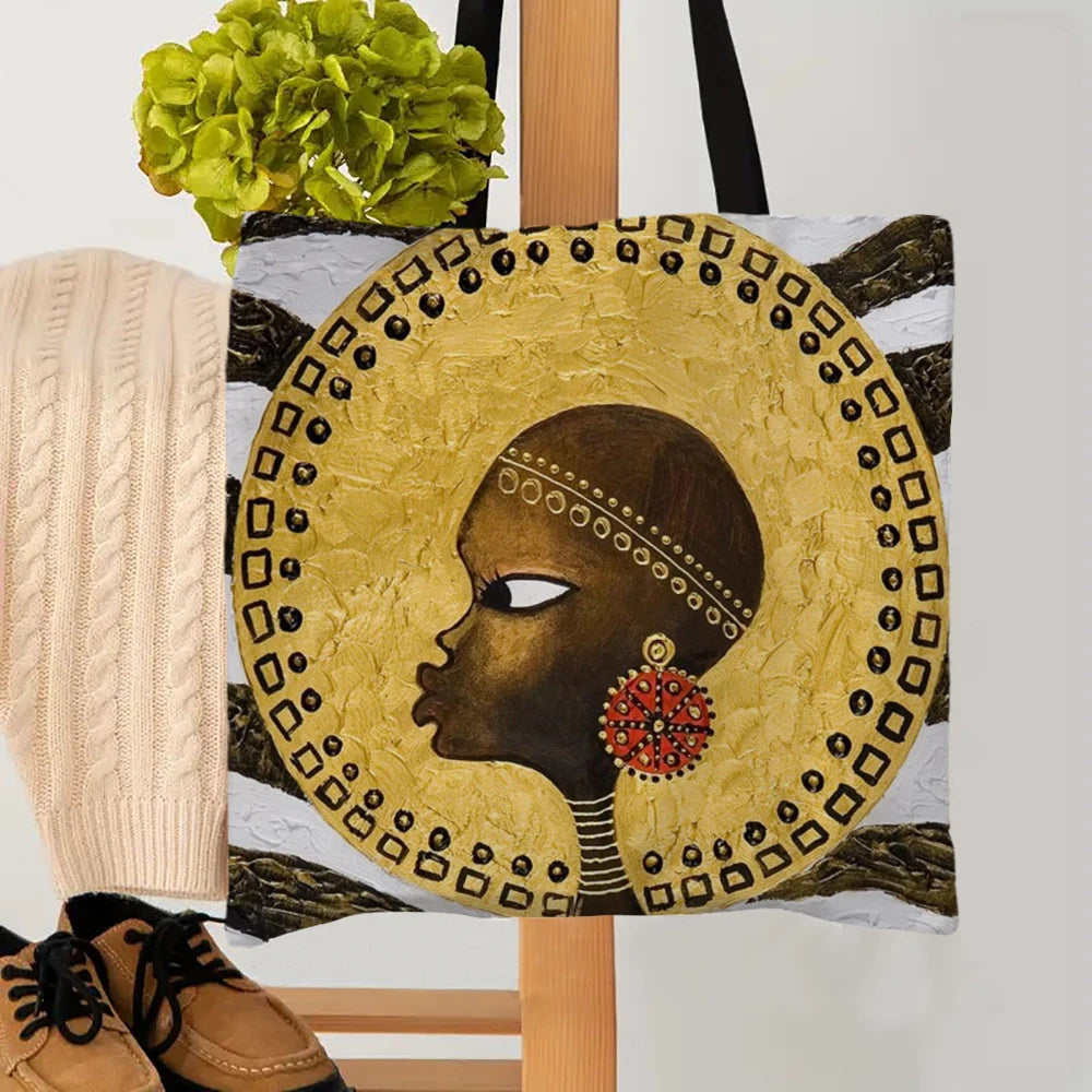 NDEBELE GEOMETRY TOTE BAG – African Woman Reusable Shopping & Beach Shoulder Bag - Glow by Hellen African and Boho Jewelry African Home Decor Cultural Accessories