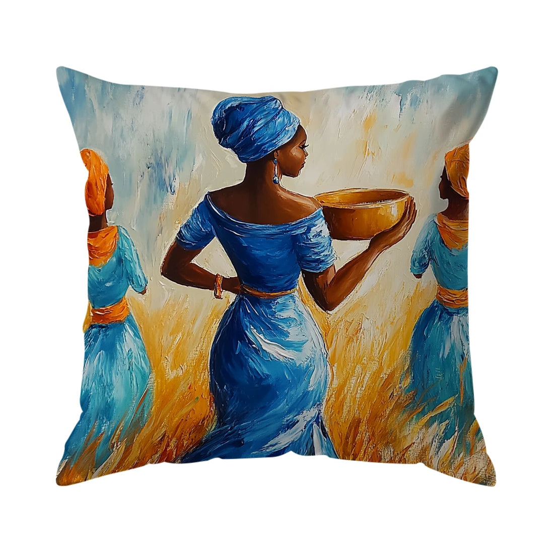 African Women’s Artistic Pattern Pillow Covers – Artistic Elegance for Home Decor - Glow by Hellen African and Boho Jewelry African Home Decor Cultural Accessories