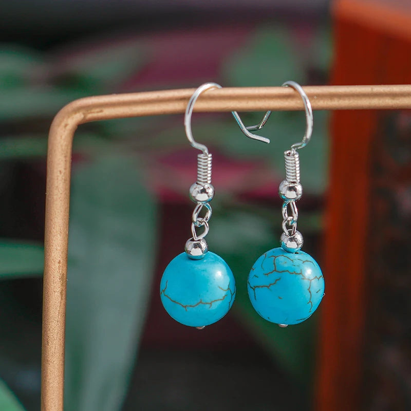 TUAREG NOMAD TASSEL EARRINGS – Vintage Ethnic Turquoises Drop Bohemian Jewelry - Glow by Hellen African and Boho Jewelry African Home Decor Cultural Accessories