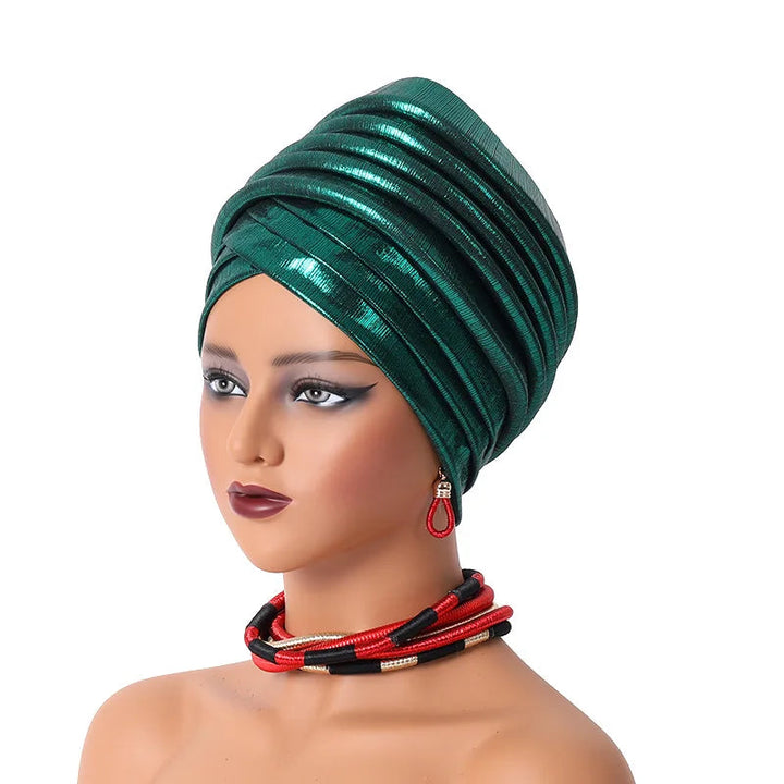 Auto Gele Headtie – Elegant African Headwrap - Glow by Hellen African and Boho Jewelry African Home Decor Cultural Accessories