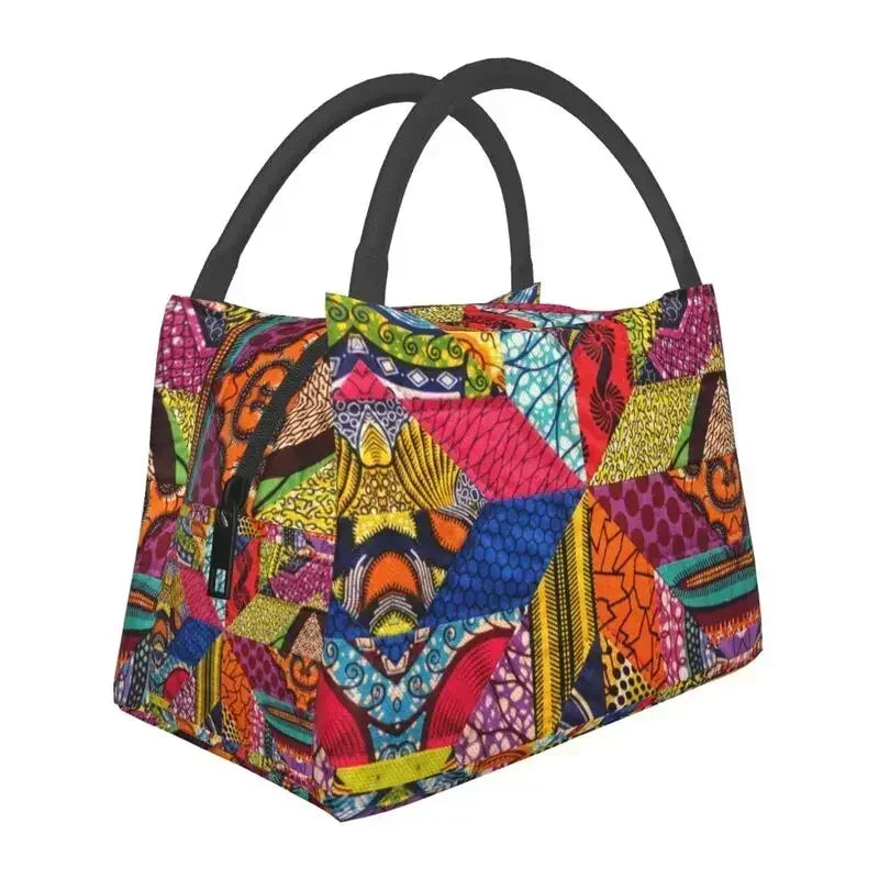 Kizomba Samakaka Ankara Print Insulated Lunch Bag - Glow by Hellen African and Boho Jewelry African Home Decor Cultural Accessories