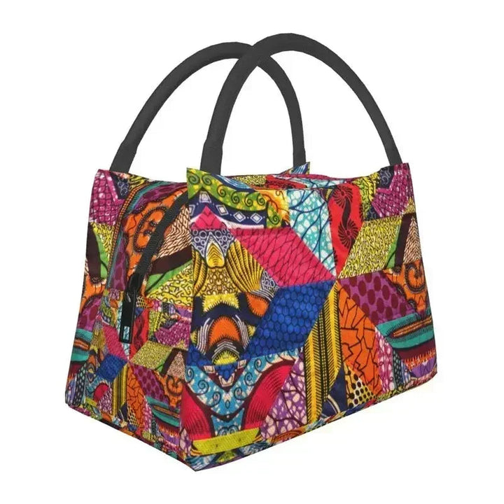 Kizomba Samakaka Ankara Print Insulated Lunch Bag - Glow by Hellen African and Boho Jewelry African Home Decor Cultural Accessories
