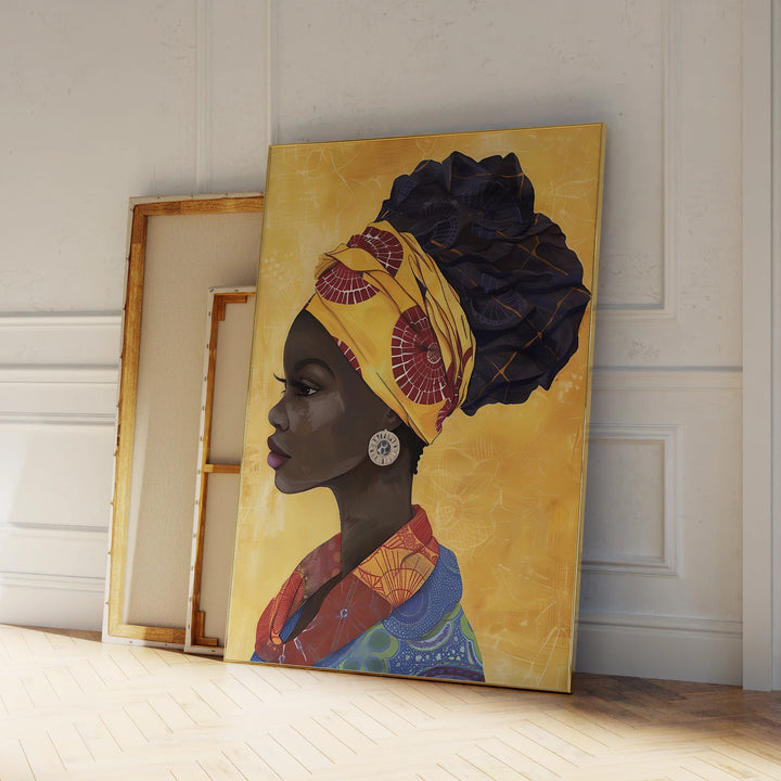 WODAABE BEAUTY ABSTRACT CANVAS – Minimalist African Woman Portrait Art Print - Glow by Hellen African and Boho Jewelry African Home Decor Cultural Accessories