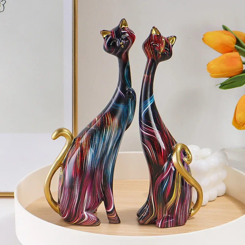 PAN-AFRICAN STREET ART CAT – Modern Graffiti Resin Abstract Figurine African Urban Decor - Glow by Hellen African and Boho Jewelry African Home Decor Cultural Accessories