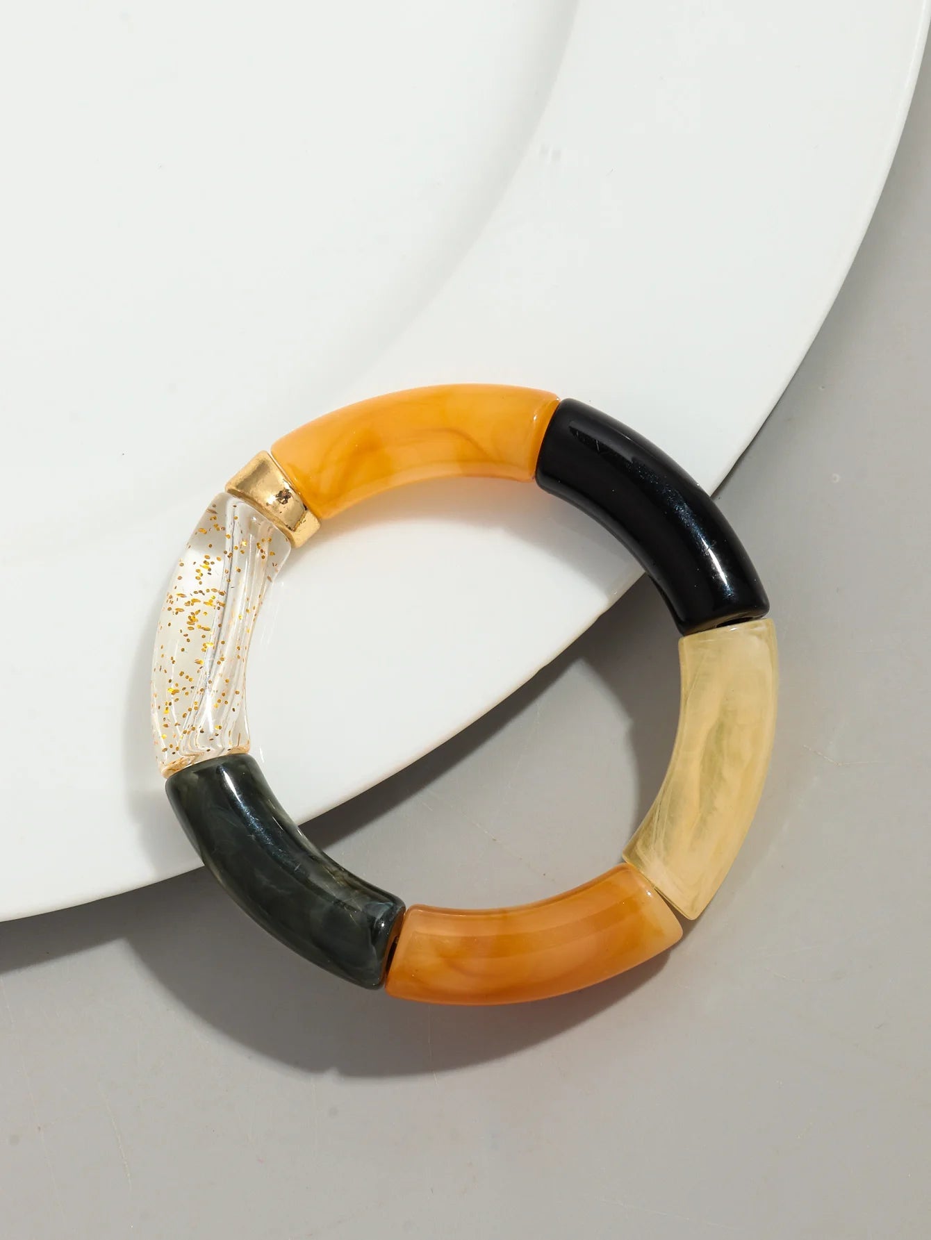 Bohemia Acrylic Design Style Chunky Bamboo Stackable Bracelet - Glow by Hellen African and Boho Jewelry African Home Decor Cultural Accessories