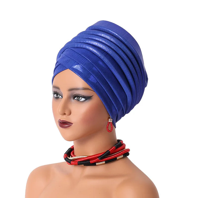 Auto Gele Headtie – Elegant African Headwrap - Glow by Hellen African and Boho Jewelry African Home Decor Cultural Accessories