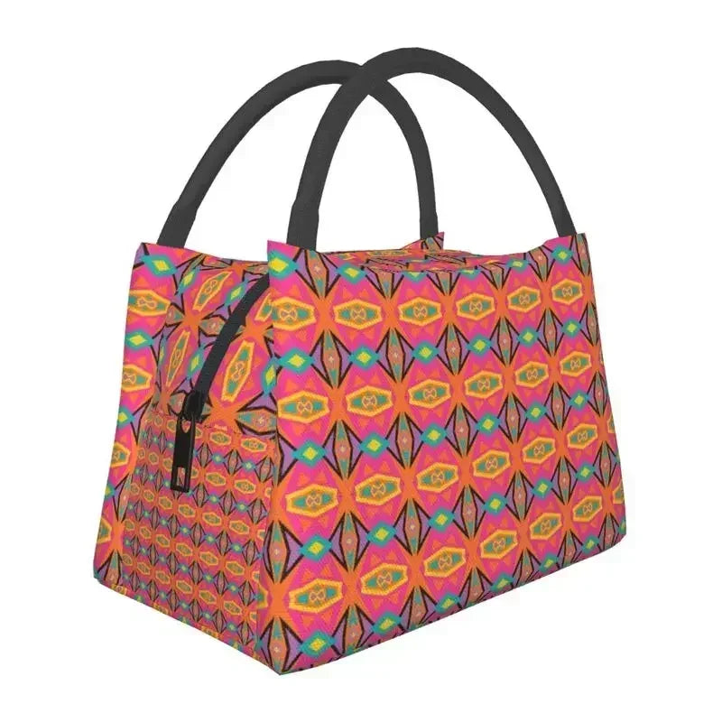 Kizomba Samakaka Ankara Print Insulated Lunch Bag - Glow by Hellen African and Boho Jewelry African Home Decor Cultural Accessories