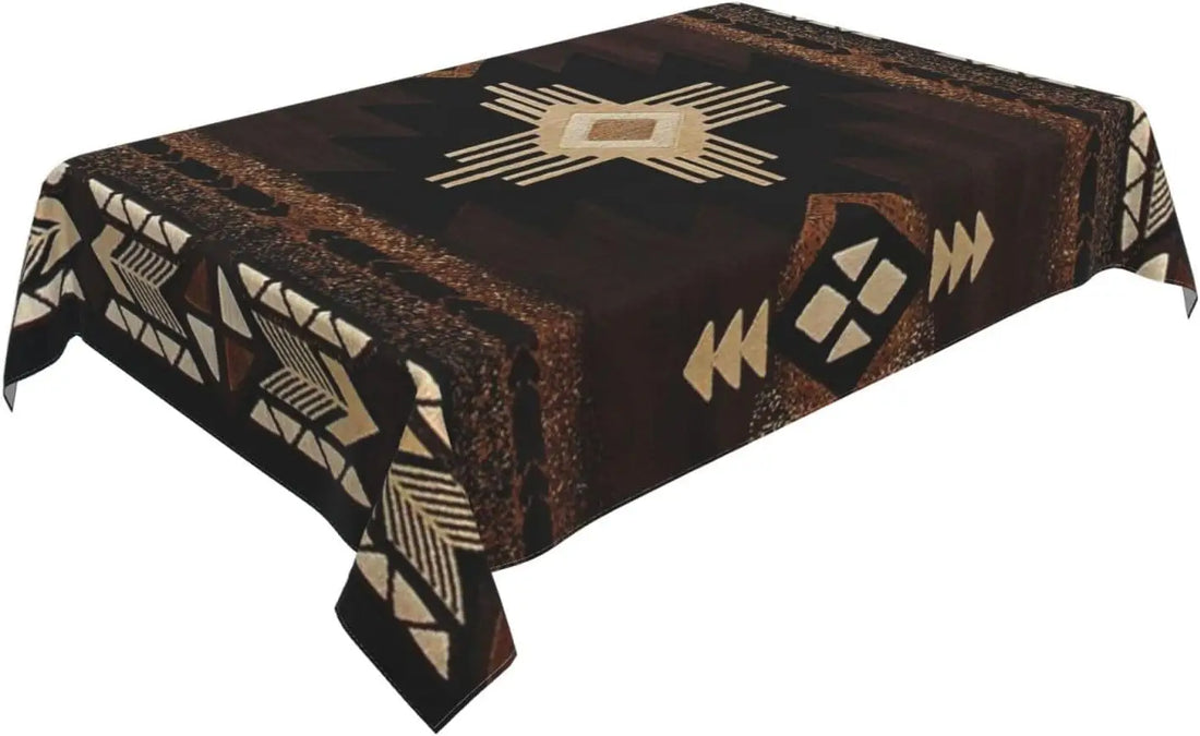 African Geometric Tablecloth — Tribal Elegance - Glow by Hellen African and Boho Jewelry African Home Decor Cultural Accessories
