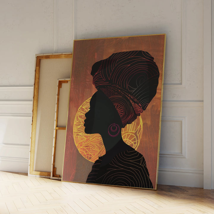 HERERO GLAMOUR ART PRINT – Modern African Women Fashion Portrait Wall Canvas - Glow by Hellen African and Boho Jewelry African Home Decor Cultural Accessories