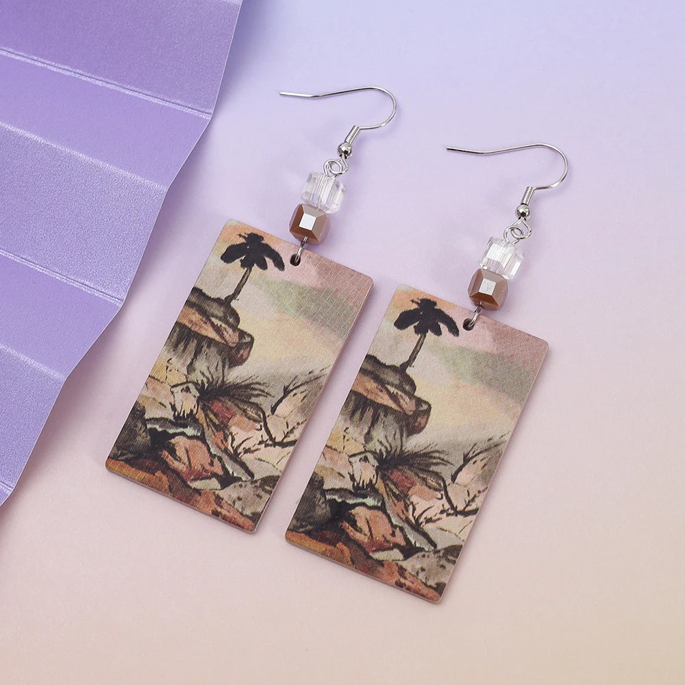 AKAN TREE OF LIFE EARRINGS – Vintage Gold Color Relievo Acrylic Christmas Jewelry Trend 2025 - Glow by Hellen African and Boho Jewelry African Home Decor Cultural Accessories