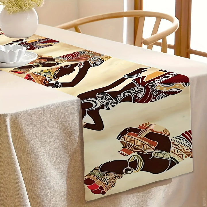 African Decorative Table Runner – Farmhouse Autumn & Winter Vibes - Glow by Hellen African and Boho Jewelry African Home Decor Cultural Accessories