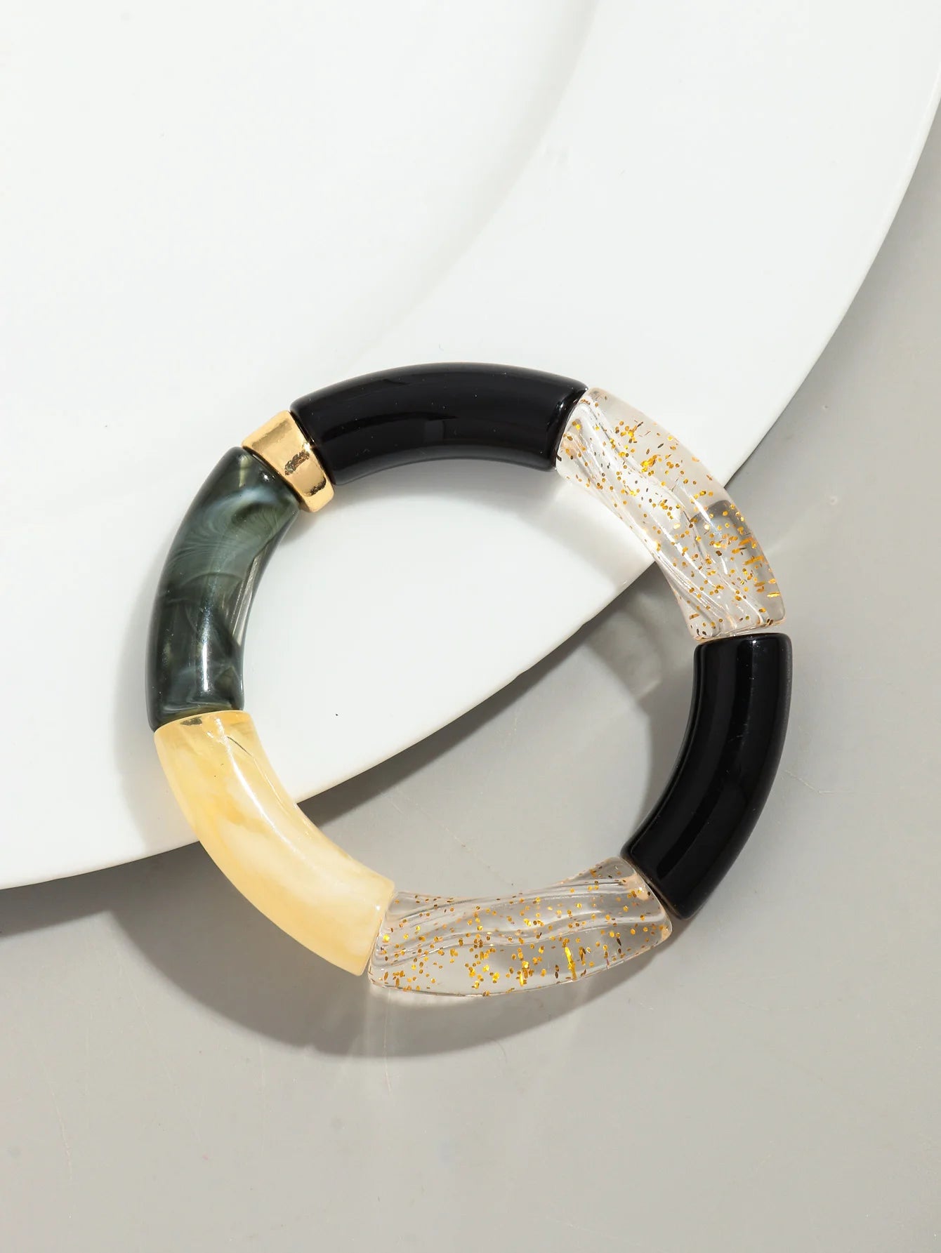 Bohemia Acrylic Design Style Chunky Bamboo Stackable Bracelet - Glow by Hellen African and Boho Jewelry African Home Decor Cultural Accessories