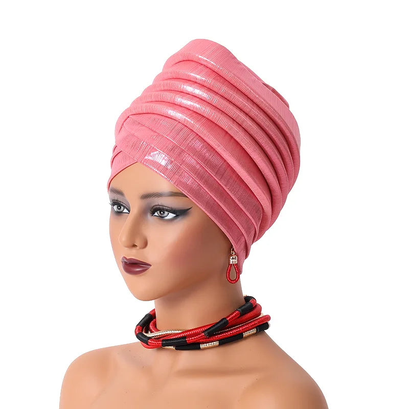 Auto Gele Headtie – Elegant African Headwrap - Glow by Hellen African and Boho Jewelry African Home Decor Cultural Accessories