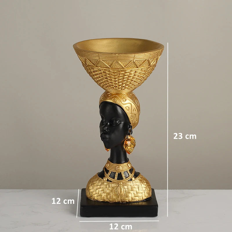 YORUBA WEAVE FIGURINE – African Tribal Woman Woven Texture Black Girls Ornament - Glow by Hellen African and Boho Jewelry African Home Decor Cultural Accessories