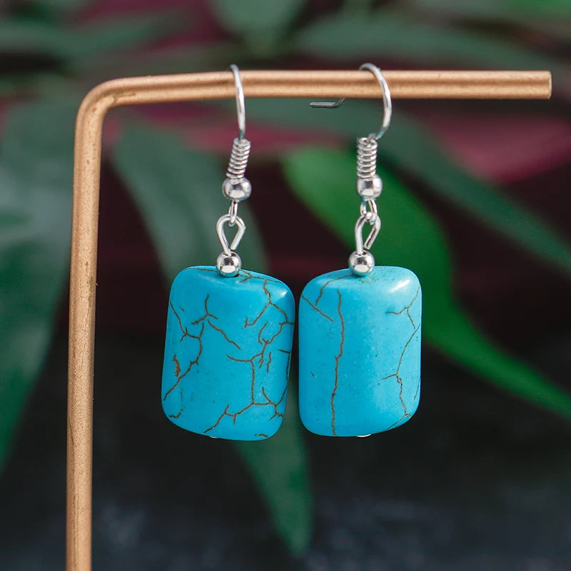 TUAREG NOMAD TASSEL EARRINGS – Vintage Ethnic Turquoises Drop Bohemian Jewelry - Glow by Hellen African and Boho Jewelry African Home Decor Cultural Accessories