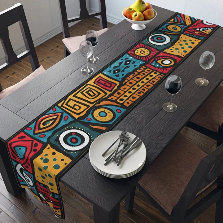 MAASAI SHUKA TABLE RUNNER – Vibrant African Tribal Pattern Home Decor - Glow by Hellen African and Boho Jewelry African Home Decor Cultural Accessories