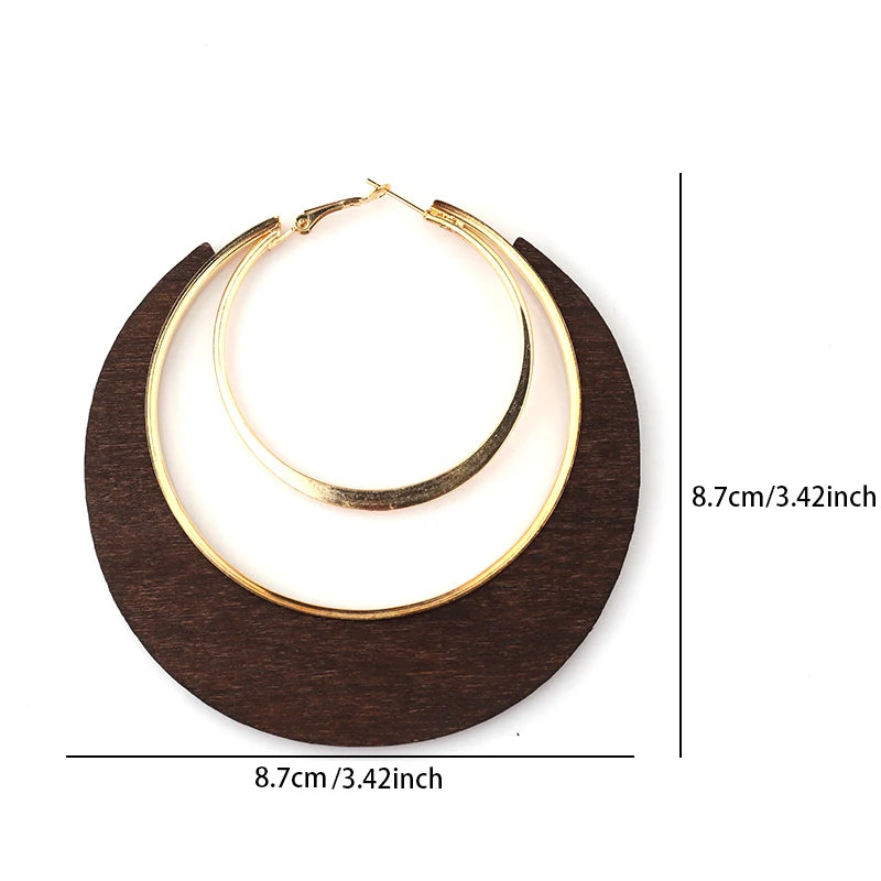 Vintage Boho Style Wooden Earrings — Timeless Natural Elegance - Glow by Hellen African and Boho Jewelry African Home Decor Cultural Accessories