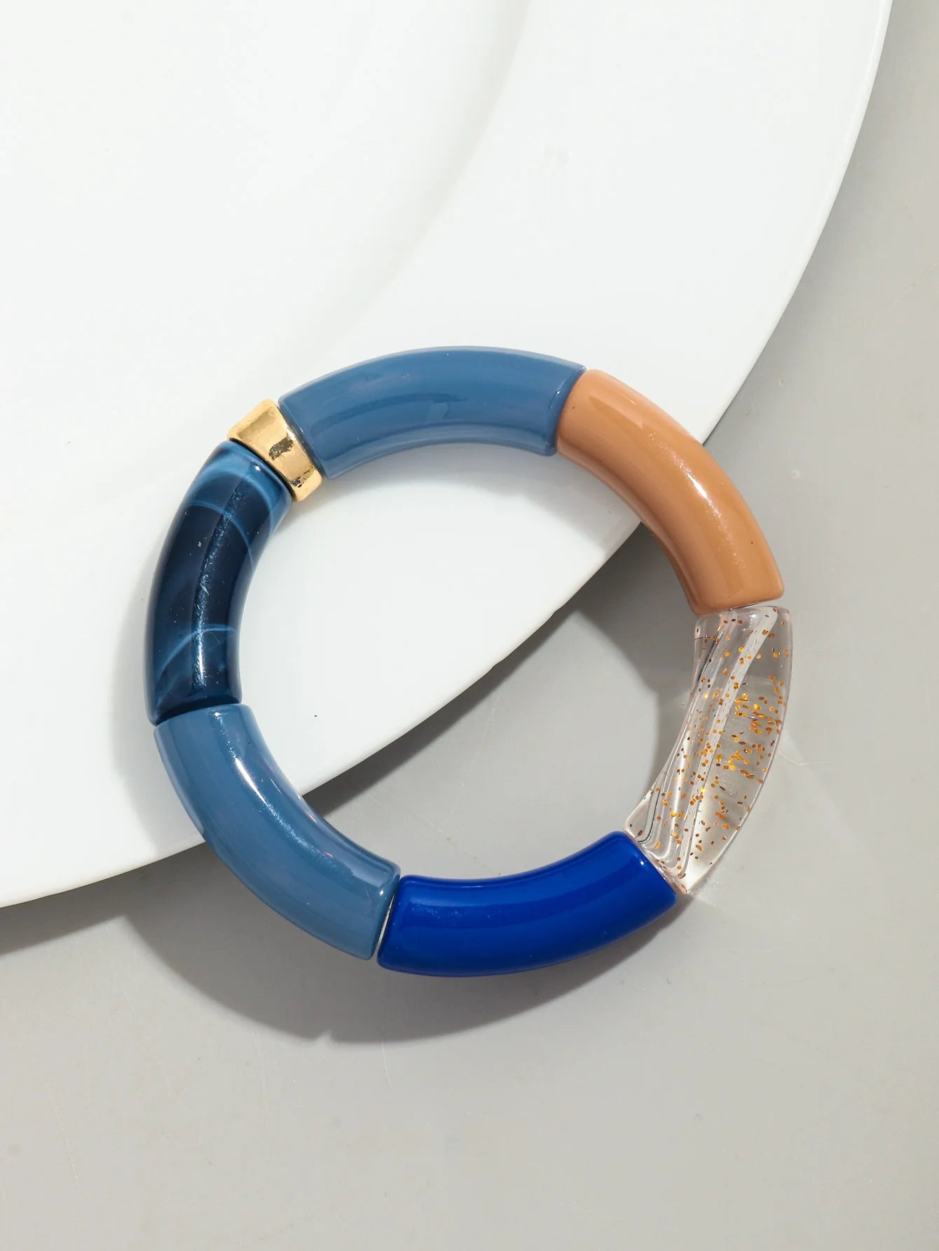 Bohemia Acrylic Design Style Chunky Bamboo Stackable Bracelet - Glow by Hellen African and Boho Jewelry African Home Decor Cultural Accessories