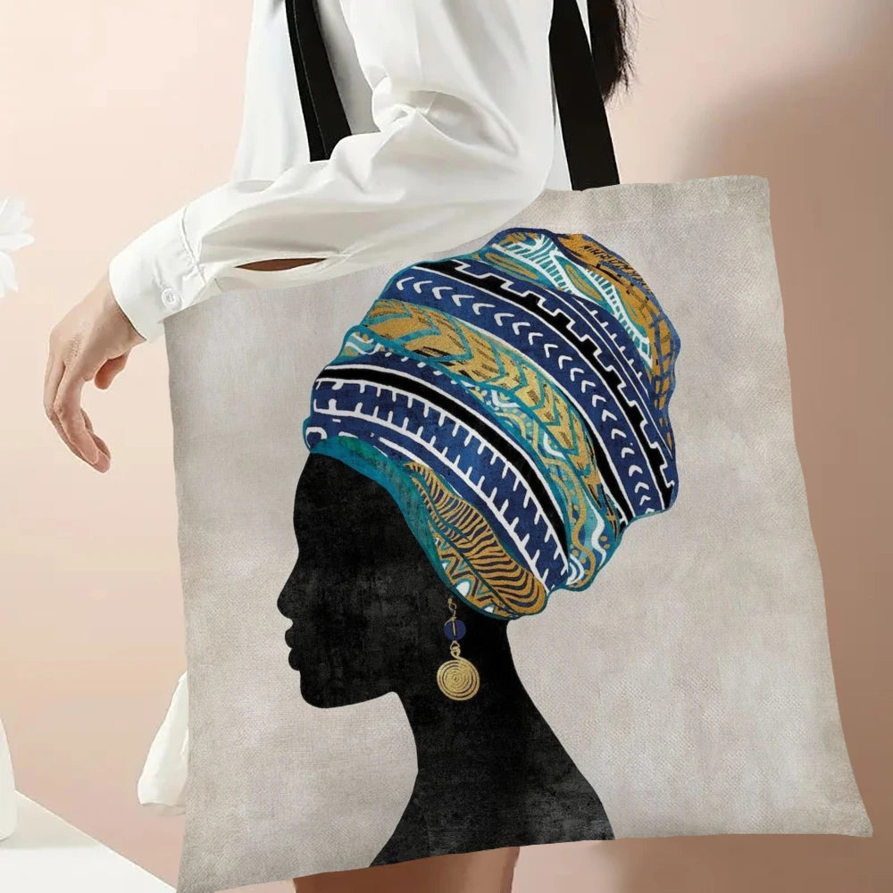NDEBELE GEOMETRY TOTE BAG – African Woman Reusable Shopping & Beach Shoulder Bag - Glow by Hellen African and Boho Jewelry African Home Decor Cultural Accessories